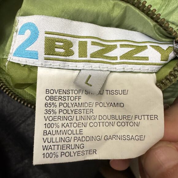 Vintage Y2K 2Bizzy Metallic Green Reversible Utility Zip Puffer Vest - Picture 13 of 13